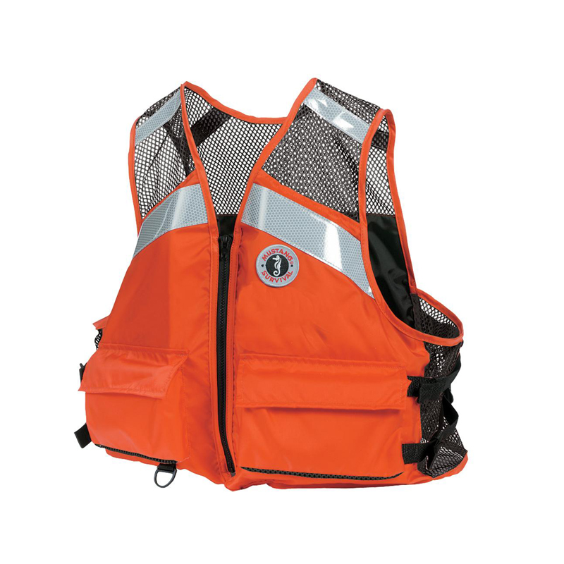 [21408] Mustang Work Vest, ''Industrial Mesh'' W/ Reflective Tape USCG Type III, Orange, XXL/XXXL image
