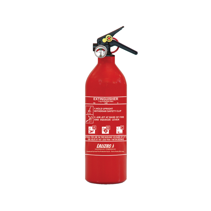 [704433] LALIZAS Fire Extinguisher Dry Powder 1kg, Stored Pressure w/bracket, MED (EN,FR,DE) image