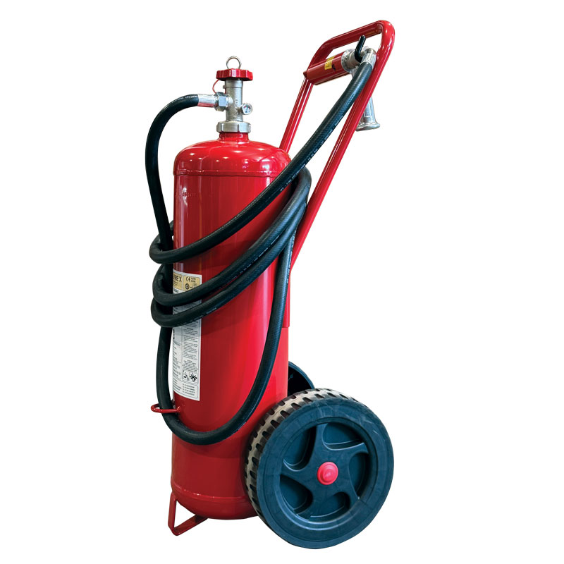 [75980] Fire Extinguisher Wheeled,PFOS/PFOA Free25L,Stored Pressure,w/Hose,Horn&Nozzle,SOLAS/MED(EN,FR,ES,PT image