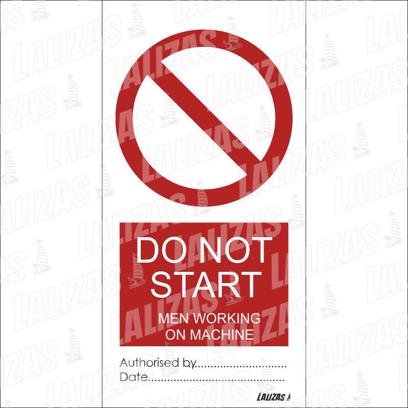[842527] Do Not Start - Men Working on Machine, Bd (3'' x 6'') (7.5 x 15 cm) image