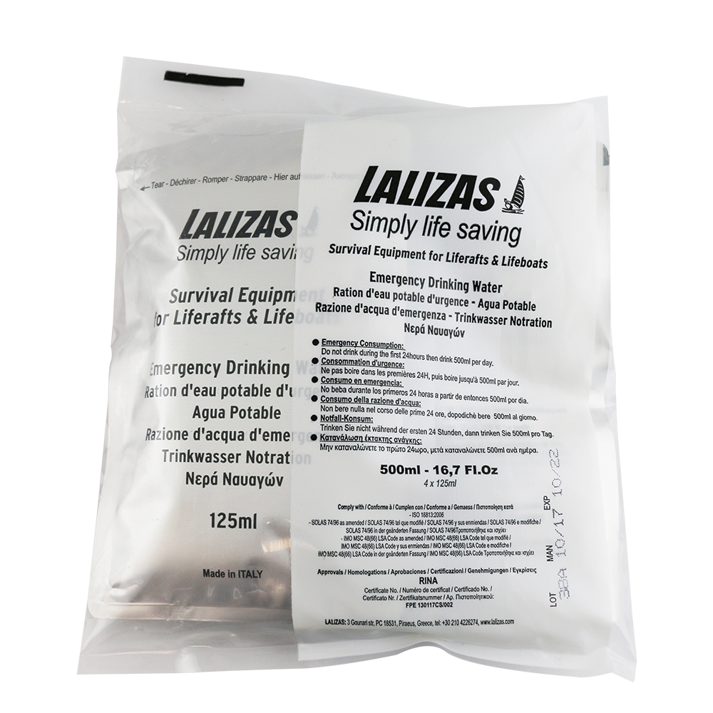 LALIZAS Emergency liferaft drinking water 4x125ml image