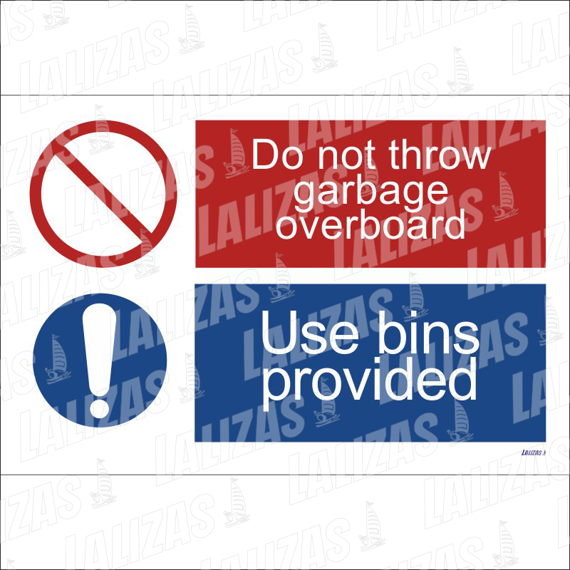 Do Not Throw Garbage Overboard, Use Bins image
