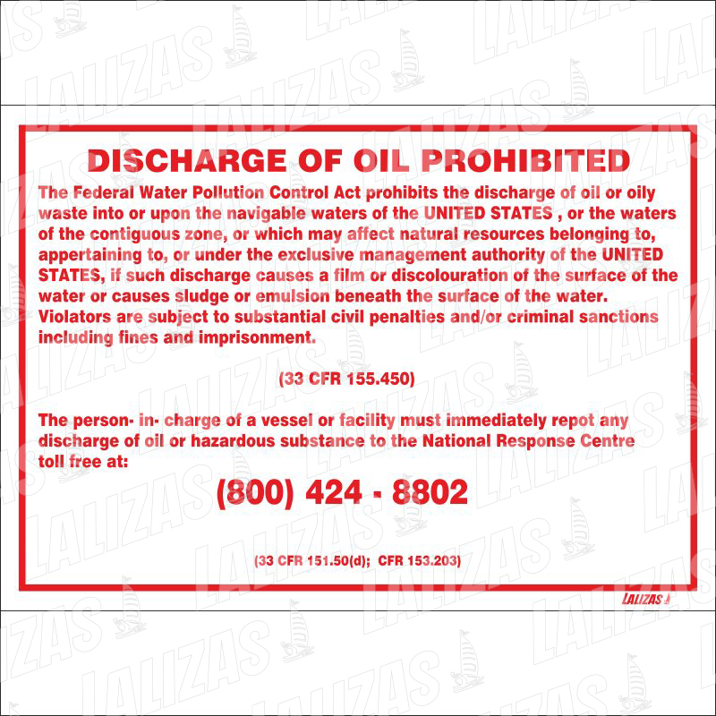 Discharge Of Oil Prohibited image
