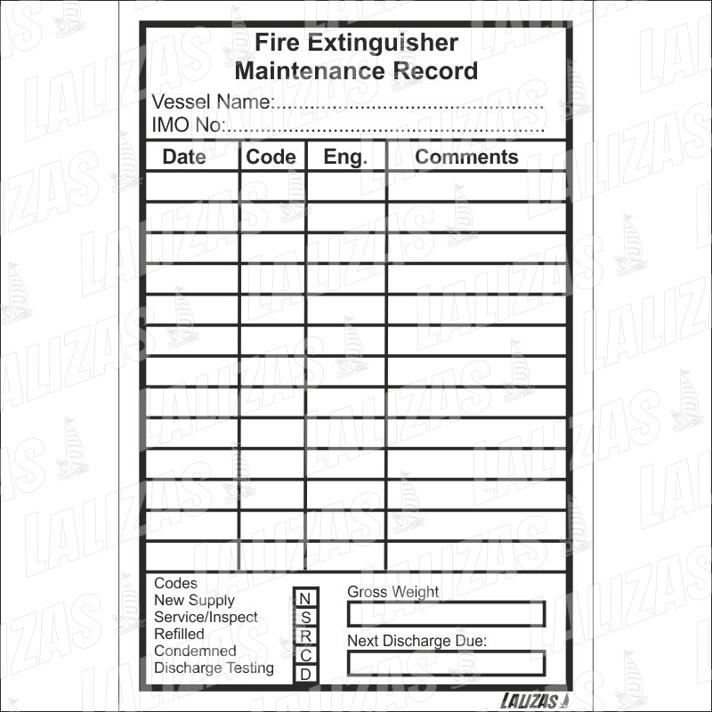 Fire Extinguisher Maintenance Record image