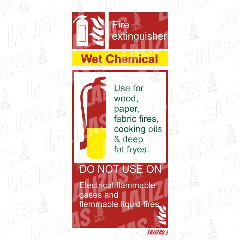 Fire Equipment Sign Wet Chem, Fire Extinguisher image