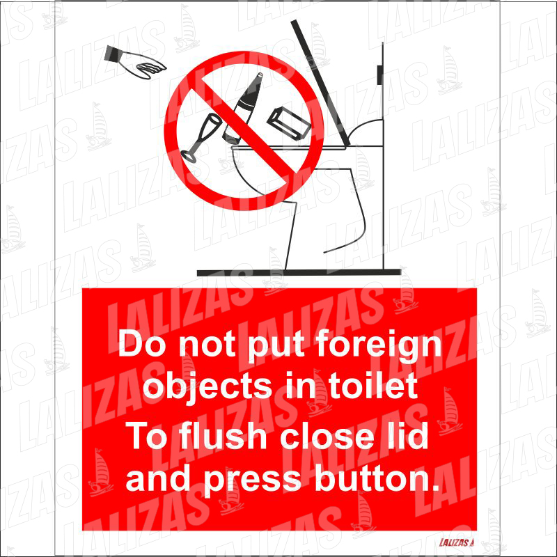 Do Not Put Foreign Objects in Toilet- To Flush Close Lid image