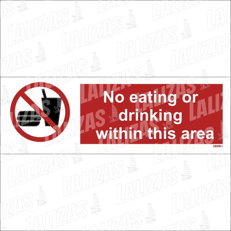 No Eating or Drinking, White Vinyl, #8582Gm image