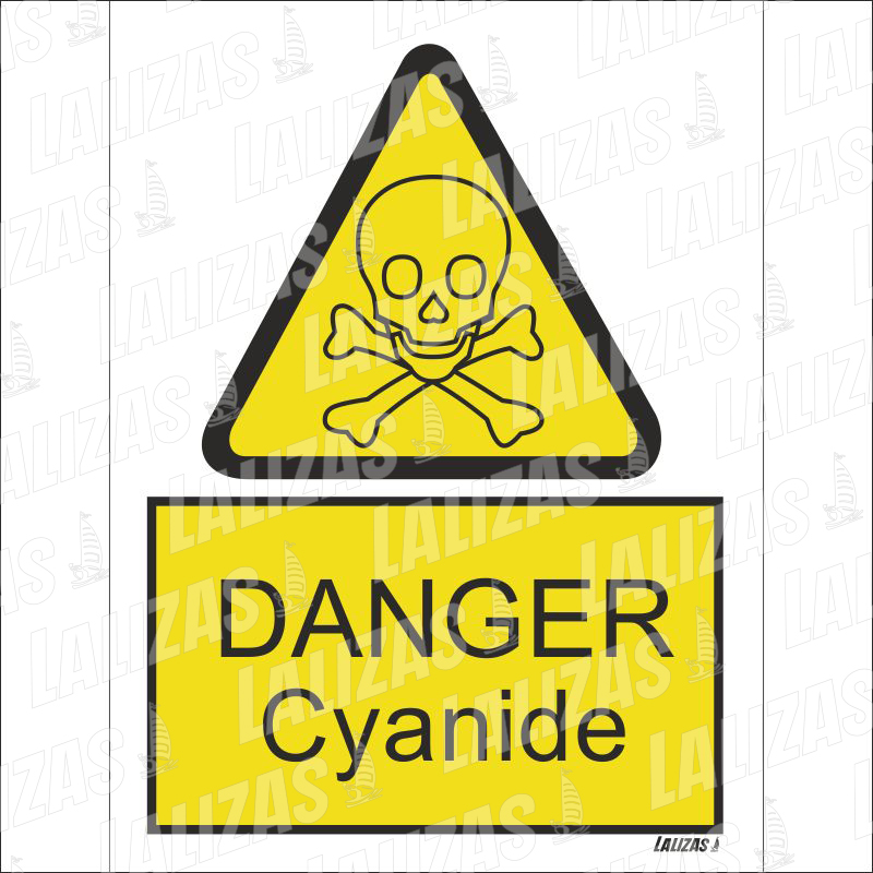Danger Cyanide, Sign White Vinyl Self Adhesive, 7586 image