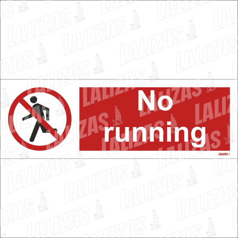 No Running, White Vinyl Self Adhesive, #8529Gm image