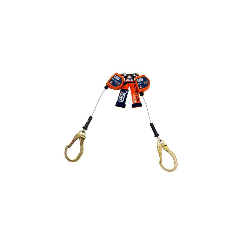 3M™ DBI-SALA® Nano-Lok™ edge Twin-Leg Quick Conn.Self Retr.Lifeline,Cable3500227,Orange,8ft,1EA/Case image