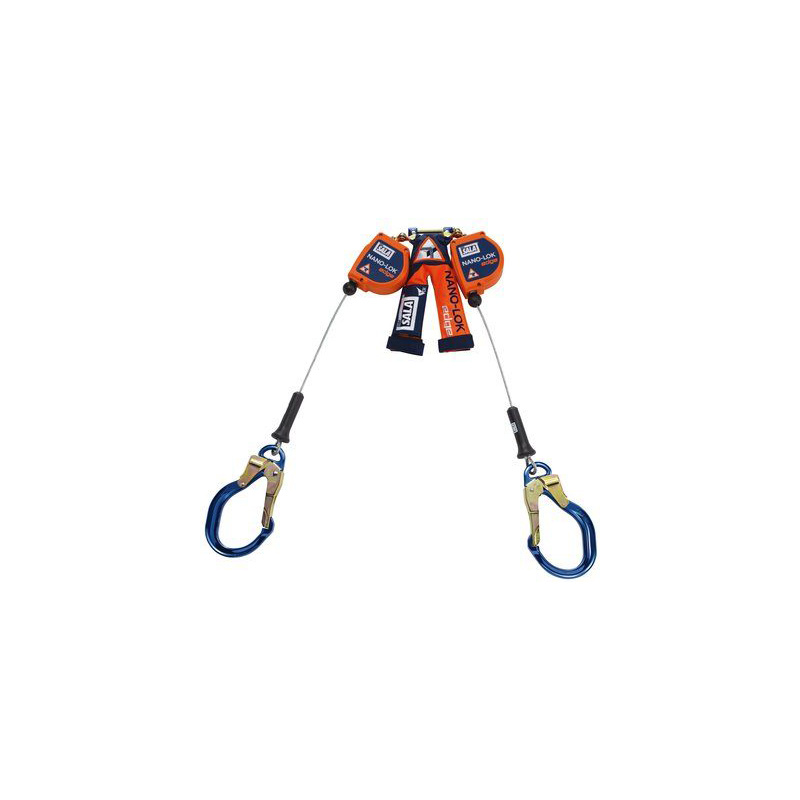 3M™ DBI-SALA® Nano-Lok™ edge Twin-Leg Quick Connect Self Retracting Lifeline, Cable 3500231, 8 ft. (2.4m), 1 EA image