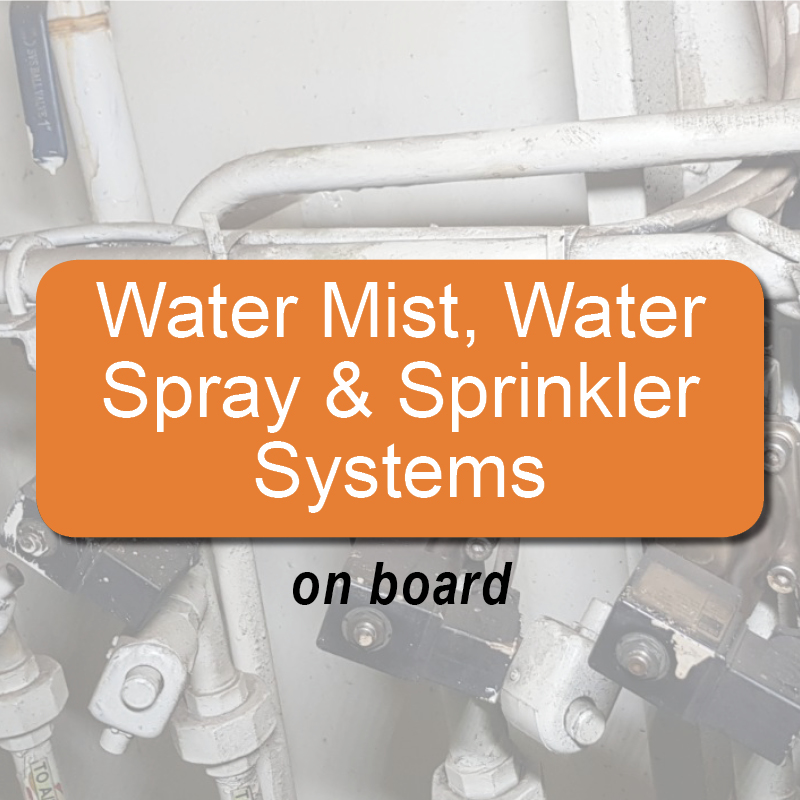 Water mist, water spray and sprinkler systems - on board image