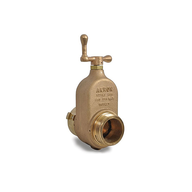 Akron Fire Hose Gate Valve, 2-1/2'' Swivel Inlet x 2-1/2'' NH THREAD Male Outlet, Brass, 250 PSI image