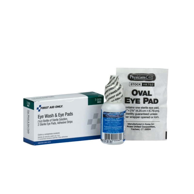 First Aid Only 1 oz. Eyewash, Eyepads & Adhesive Strips, 1 Set/Box image