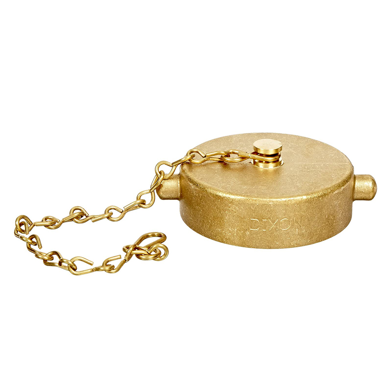 Fire Hose Cap With Chain 2.5'', Brass image