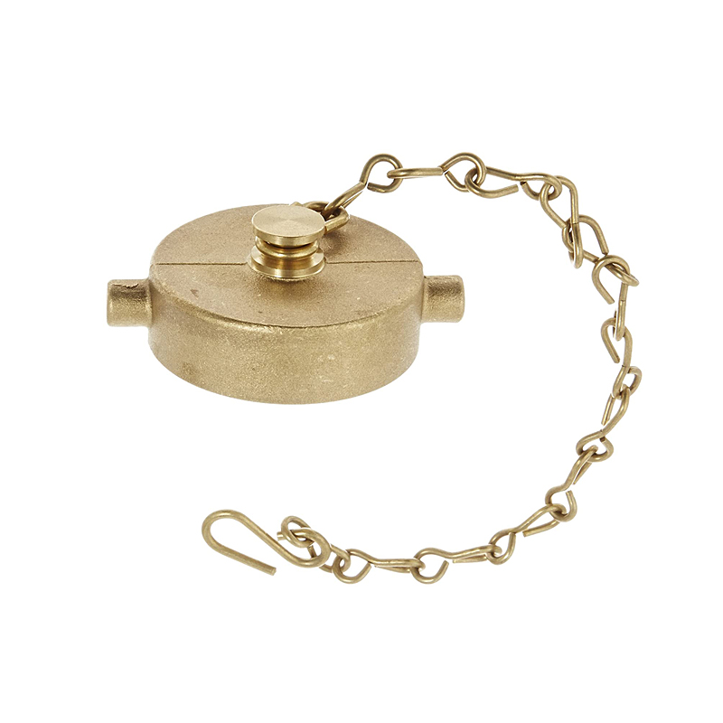 Fire Hose Cap With Chain 1.5'', Brass image