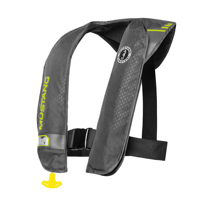 Mustang Infl.Lifejacket M.I.T. 100 Auto 28lbs, USCG Type III, Grey-Fluorescent Yellow Green image