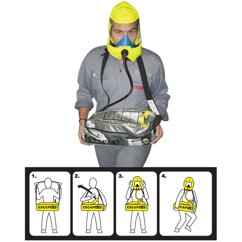 LALIZAS Emergency Evacuation Breathing Device ''ESCAPE-15'' (EEBD), SOLAS/MED-MER image #2