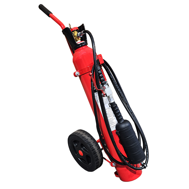 Fire Extinguisher Wheeled, CO2, 10kg, w/Hose, Horn & Nozzle, SOLAS/MED (EN,FR,ES,PT) image #1